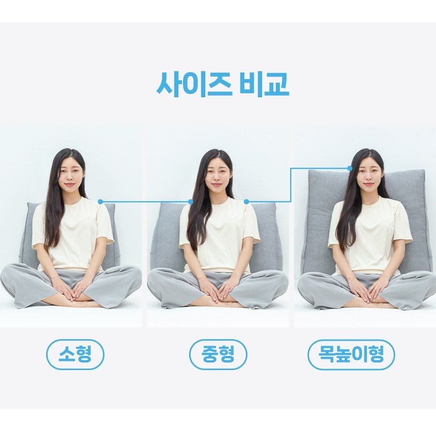 머리까지 기대는 삼각 쿠션 허리 등쿠션 쇼파 침대 등받이, 그레이 상세 이미지 2