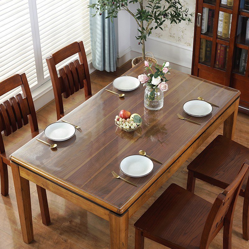 Shipshape 식탁투명매트 매트 방수 테이블매트 PVC 식탁 매트 유리대용 실리콘 테이블 매트, 1개, 60*120cm, 투명(스크럽 텍스처)할인 상세 이미지 1