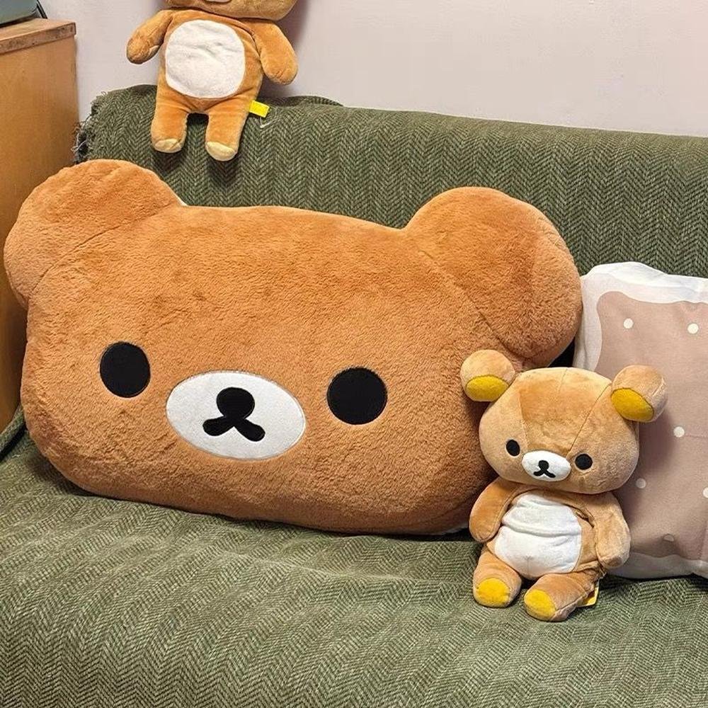 대형 리락쿠마 쿠션 안고자는 침대 수면 인형 애착인형 등받이 베개 쿠션 40cm, 브라운 리락쿠마, 60cm, 리락쿠마 브라운 통통 상세 이미지 1