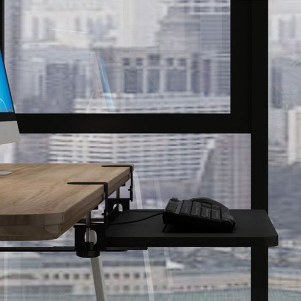 책상 팔걸이 확장 키보드 슬라이딩 거치대 65cm, 화이트, 1개 상세 이미지 1