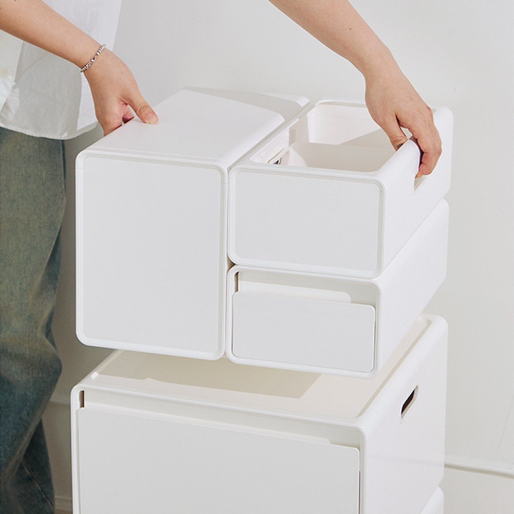 뉴코코맘 수플레 아기수납장 듀얼 서랍장 기저귀 아기용품 소품 장난감 옷 정리, 3단, 뉴코코맘 수플레 아기수납장 세트(ABCDD) 상세 이미지 1