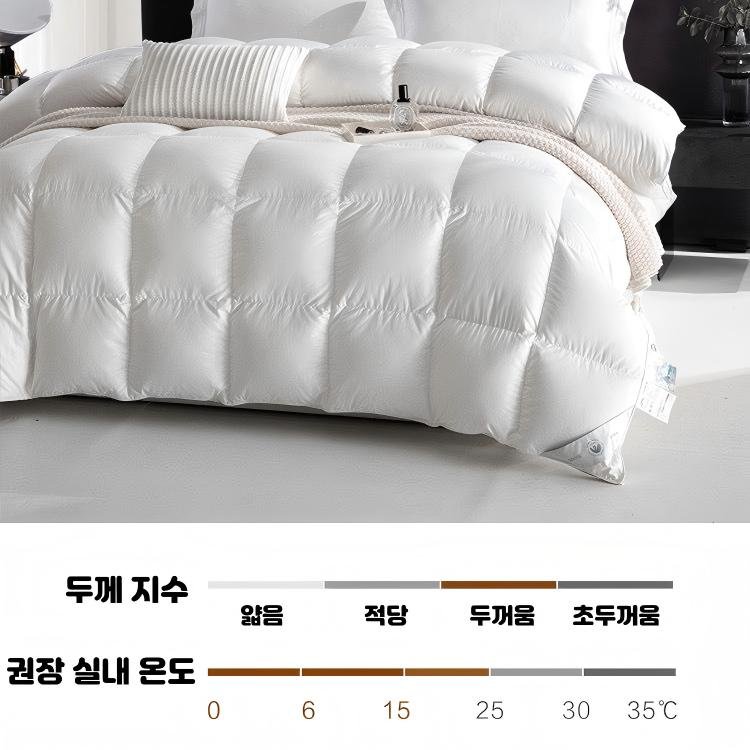 봄여름 차렵이불 사계절 고급 호텔 거위털이불 폭신한 구스다운 프리미엄 구스이불 3000g, 흰색할인 상세 이미지 2
