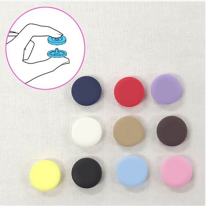 썬그립 원터치 13mm 티단추 기구없이 손으로 다는 컬러 똑딱이 단추, 1개, 레드 (8쌍)