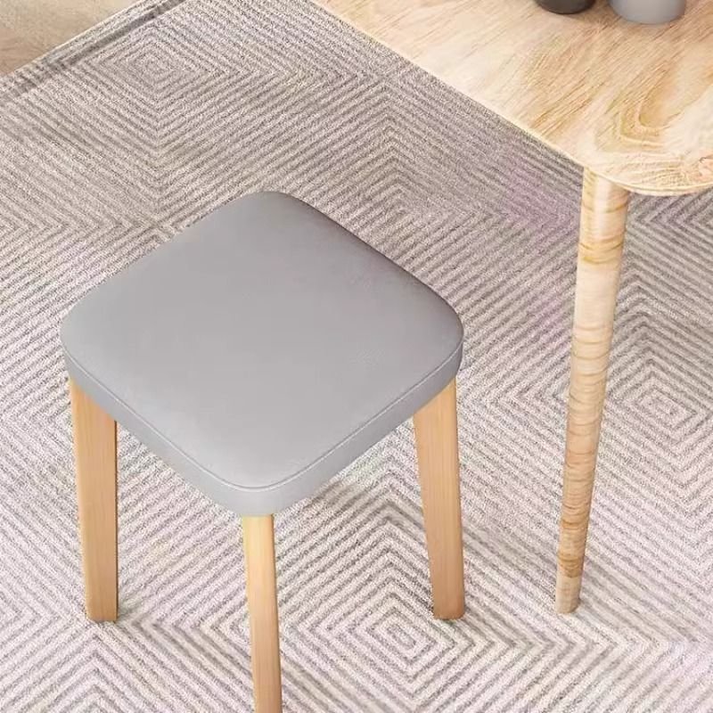 스피드박스 패브릭 원목 사각 스툴 의자 그레이 31*45cm, 1개할인 상세 이미지 2