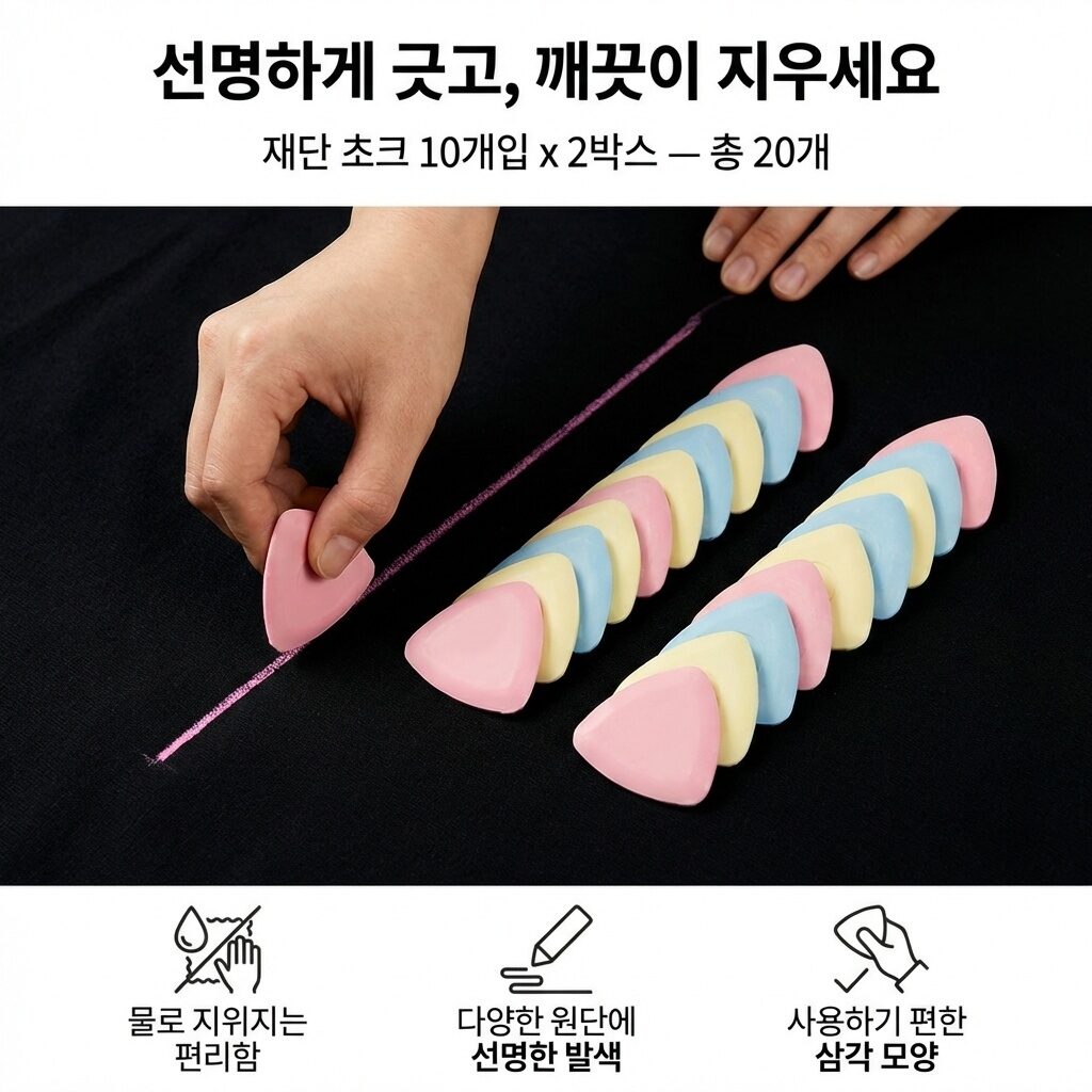 모래랩 수선 재단 초크 20p 1세트, 20개, 혼합색상할인 상세 이미지 1