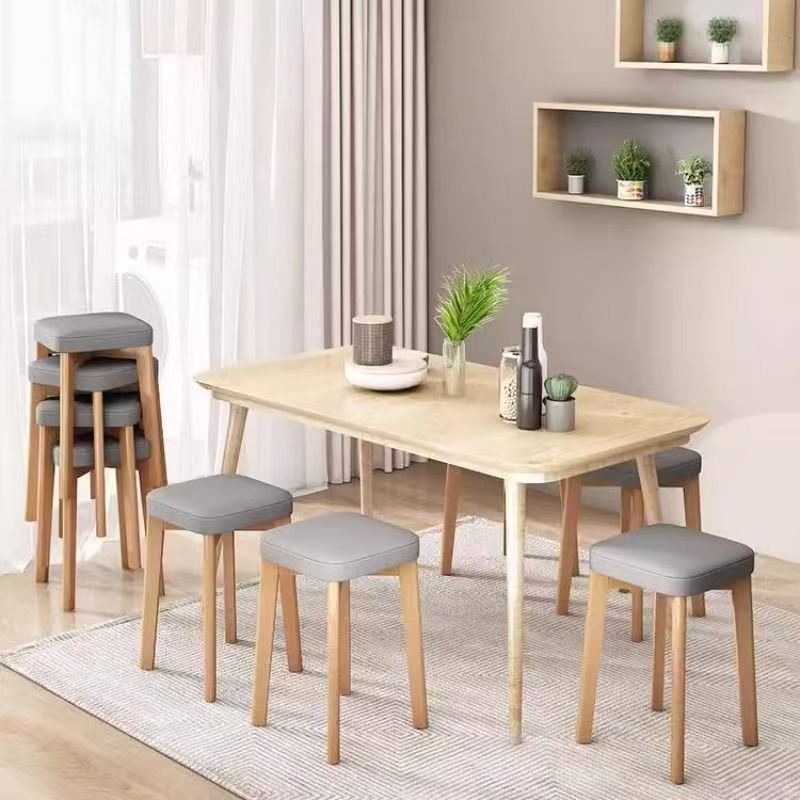 스피드박스 패브릭 원목 사각 스툴 의자 그레이 31*45cm, 1개할인 상세 이미지 1