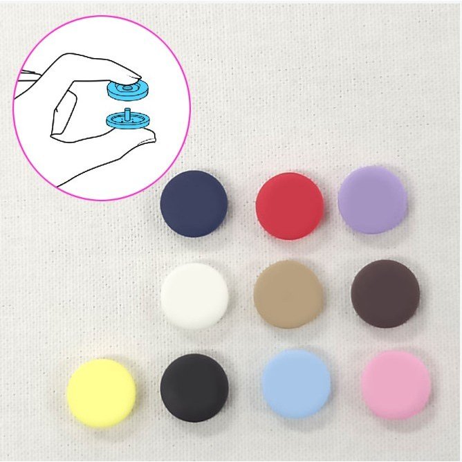 썬그립 원터치 13mm 티단추 기구없이 손으로 다는 컬러 똑딱이 단추, 1개, 레드 (8쌍) 상세 이미지 1