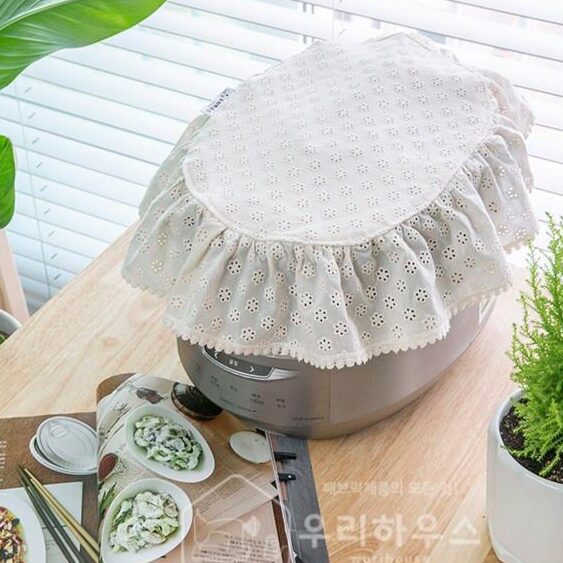 우리하우스 헤이즐 펀칭크림 밥솥덮개 상세 이미지 1